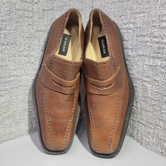 Sarar Men\'s Size EU 43 US 10 Brown Leather Derby Oxford Slip on Dress Shoes main image 7